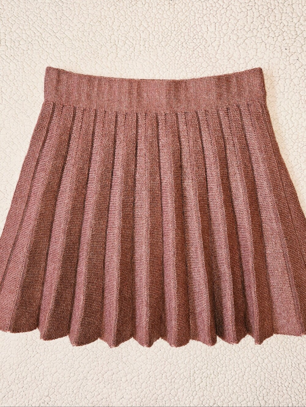 Paisley Lane Girl's Blossom Mauve Knit Pleated High-Waisted Mini Skirt Size 10